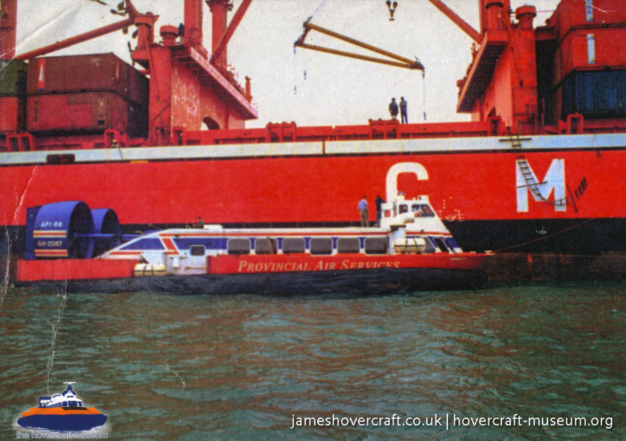 AP1-88 hovercraft - shipping Tenacity -   (submitted by The <a href='http://www.hovercraft-museum.org/' target='_blank'>Hovercraft Museum Trust</a>).